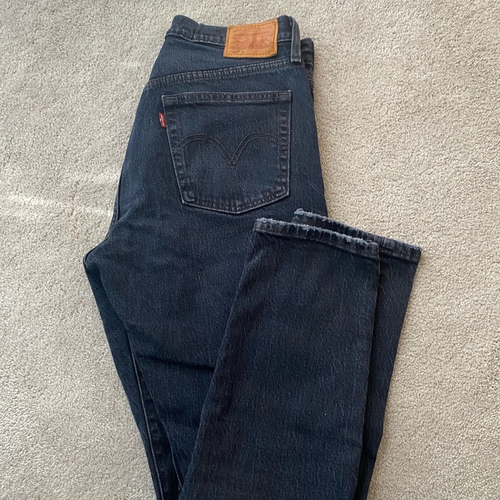 Levi’s 501 Skinny Black Distressed Jeans